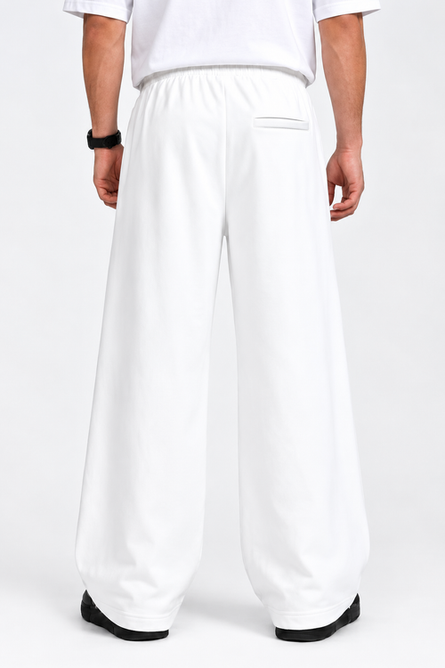 AZUS Wide-Leg Drawstring Trousers – White