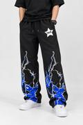AZUS Lightning Graphic Wide-Leg Track Pants