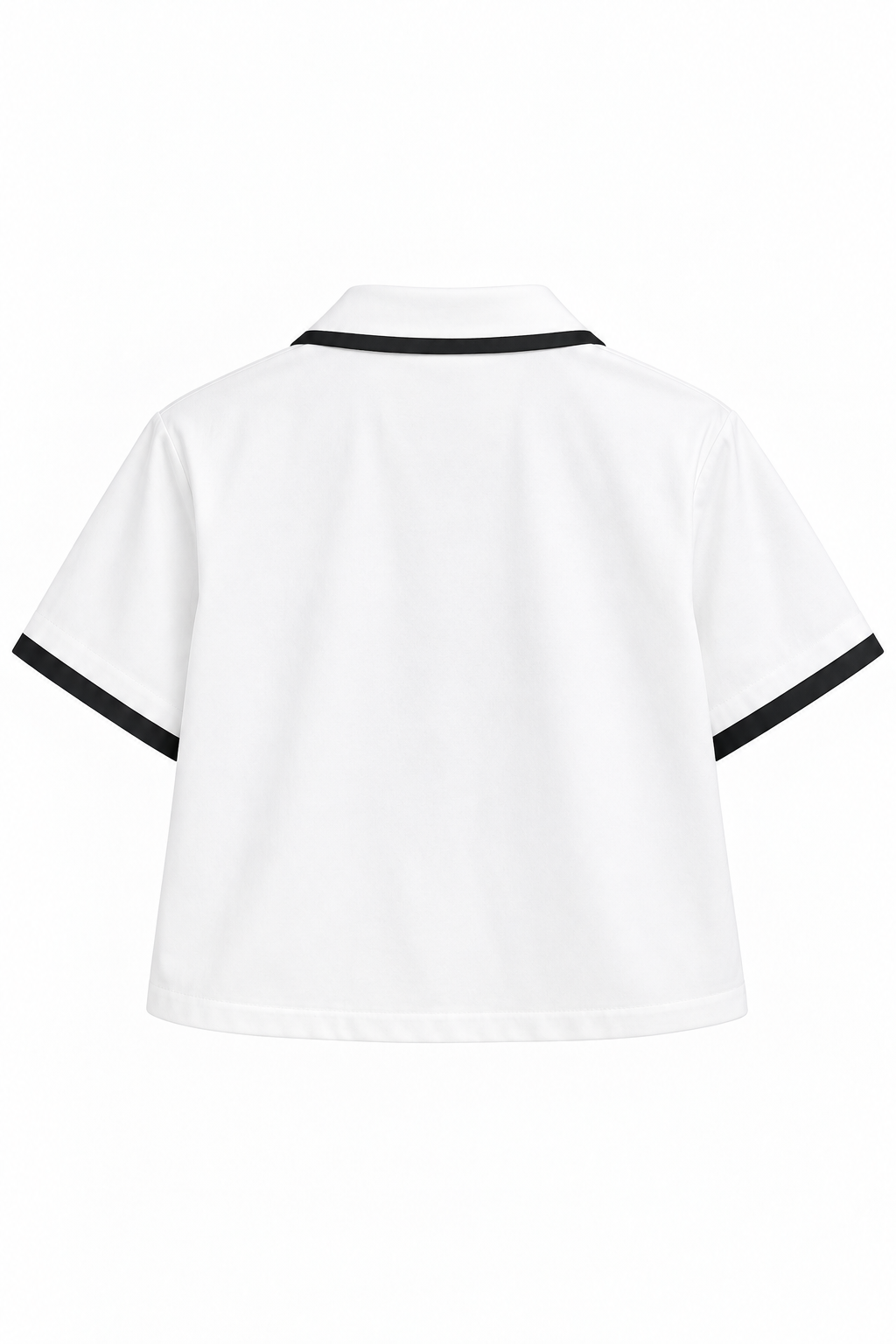 AZUS  Crop Polo Shirt – White